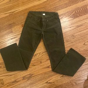 Jcrew olive green corduroy boot cut pants